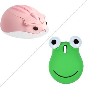 Wireless Mouse Cute Hamster Shape Less Noice Portable Mobile Optical 1200DPI USB Mice Cordless Mouse for PC Laptop Computer Notebook MacBook Kids Girl Men Women Adults Gift,Cute Bluetooth Frog Mouse