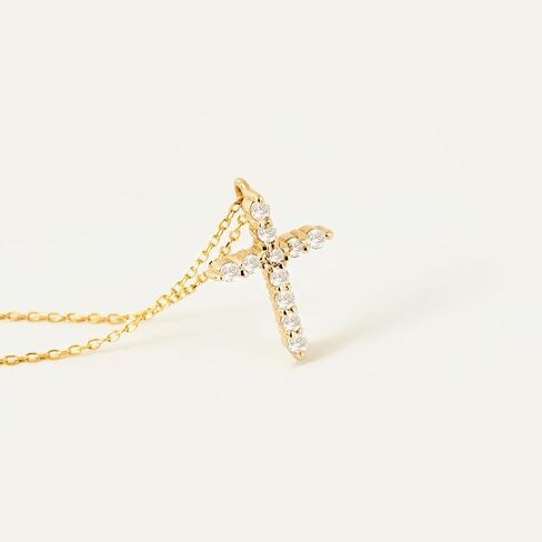 GELIN Diamond Cross Necklace in 14K Solid Gold | 14k Gold Cross Necklace for Women, 18" in Saudi Arabia