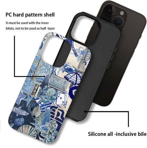 حالة لـ iPhone 16 Pro ، Case Frosted for Women Girls ، إسقاط خدش غلاف الحماية-الصيف الصيفية الساحلية in Kuwait