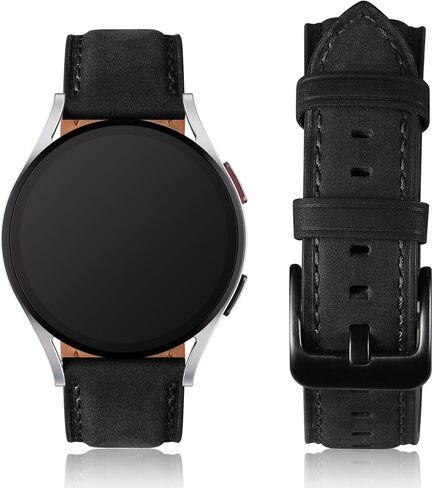 Leather Bands Compatible with Samsung Galaxy Watch 7 Band 6 5 4 FE 40mm 44mm/Galaxy 6 4 Classic/5 pro/Active 2, 20mm Vintage Genuine Leather Replacement Strap for Samsung Watch Bands Men Women in Kuwait