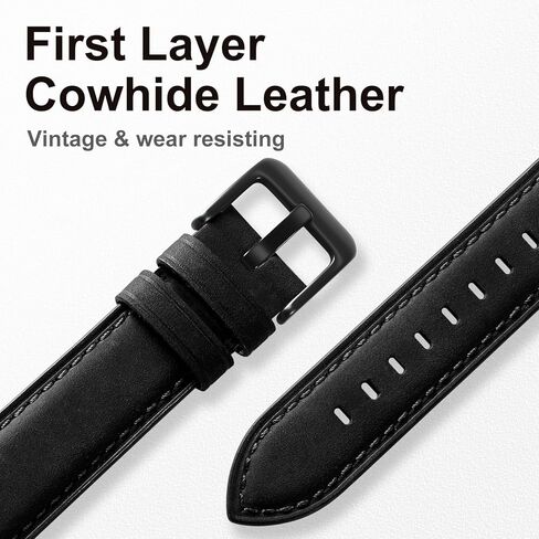 Leather Bands Compatible with Samsung Galaxy Watch 7 Band 6 5 4 FE 40mm 44mm/Galaxy 6 4 Classic/5 pro/Active 2, 20mm Vintage Genuine Leather Replacement Strap for Samsung Watch Bands Men Women in Kuwait