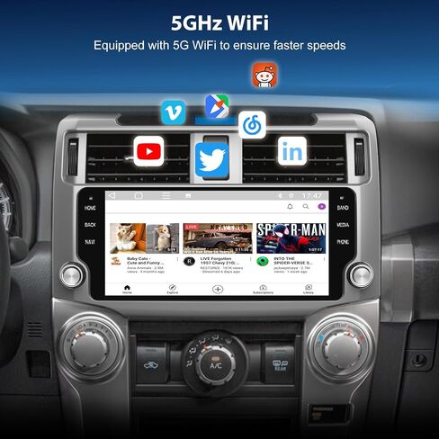 ترقية استريو لراديو السيارات Android 13 لتويوتا 4Runner 2010-2023 وحدة الرأس مع Carplay Android Auto in Saudi Arabia