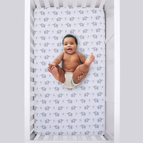 NoJo Seas The Day Multi Sea Animals Blue and White 100% Cotton Photo Op Fitted Crib Sheet in Saudi Arabia