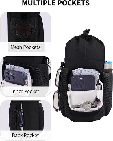 sportsnew Water Bottle Bag with Strap for 30/40oz Tumbler with Handle, 32/40/64 oz Without Handle Water Bottle Holder Carrier in Kuwait