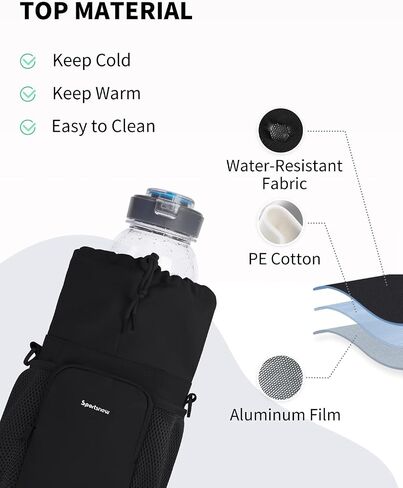 sportsnew Water Bottle Bag with Strap for 30/40oz Tumbler with Handle, 32/40/64 oz Without Handle Water Bottle Holder Carrier in Kuwait