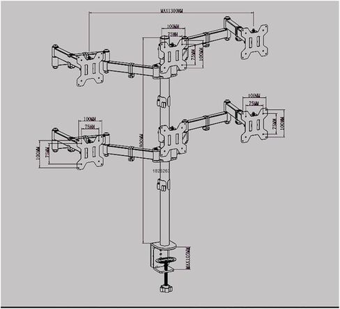 حركة كاملة 360 درجة 6 شاشات حامل مراقبة 10 "-24" LCD LED شاشة Mount Arm تحميل 9 كجم كل رأس (حامل سطح المكتب) in Saudi Arabia