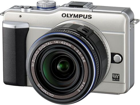 Olympus Pen E-P1 12.3 MC Micro Four Four Thirds Camera Digital Camera مع LCD 3 بوصة والفضة 14-42 مم F/3.5-5.6 Zuiko Digital Zoom (Silver) in Kuwait