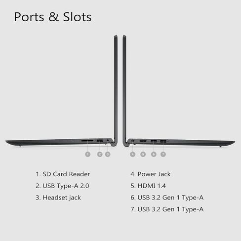Dell Inspiron 3000 Series Laptop, 15.6" FHD Touchscreen, Intel Core i5-1135G7, 16GB DDR4 RAM, 1TB Storage(512GB SSD+500GB HDD), Webcam, SD Card Reader, Wi-Fi, Windows 11 Home, Black in Saudi Arabia