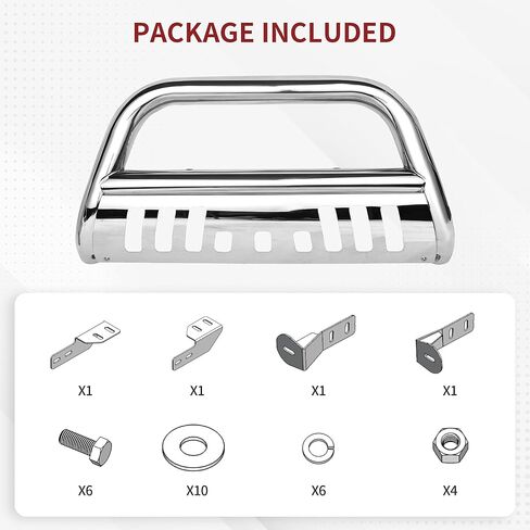 YITAMOTOR Bull Bar Compatible for 2007-2021 Toyota Tundra/2008-2022 Sequoia w/LED Light Bar, 3" Stainless Steel Black Tubing Brush Push Bar Front Bumper Grille Guard Include Skid Plate in Kuwait