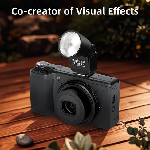 Mini Flash Speedlite ، Desiontal GN8 6200K Camera Light Flash Light for Sony Nikon Olympus Canon Fuiifilm Pentax Hot Whitface Camera ، 4 Power Level 300MAH بطارية 11/250S معدل فلاش (أسود) in Kuwait