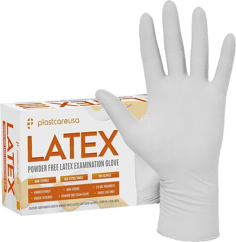 قفازات PlastCare USA 100 كبيرة من اللاتكس الأسود للفحص - خالية من البودرة، يمكن التخلص منها، غير معقمة، قبضة منسوجة لتعزيز الحساسية والتحكم in Kuwait