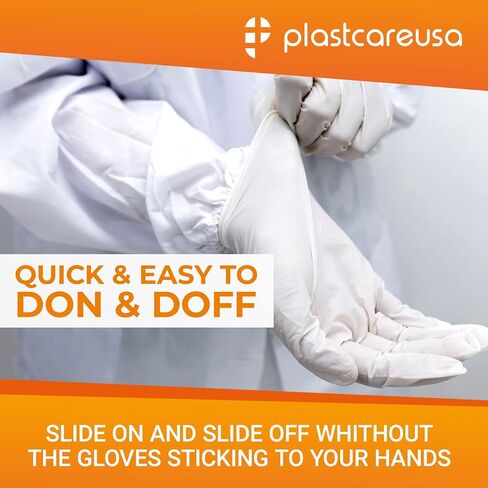 قفازات PlastCare USA 100 كبيرة من اللاتكس الأسود للفحص - خالية من البودرة، يمكن التخلص منها، غير معقمة، قبضة منسوجة لتعزيز الحساسية والتحكم in Kuwait