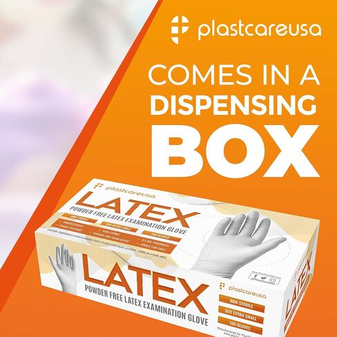 قفازات PlastCare USA 100 كبيرة من اللاتكس الأسود للفحص - خالية من البودرة، يمكن التخلص منها، غير معقمة، قبضة منسوجة لتعزيز الحساسية والتحكم in Kuwait