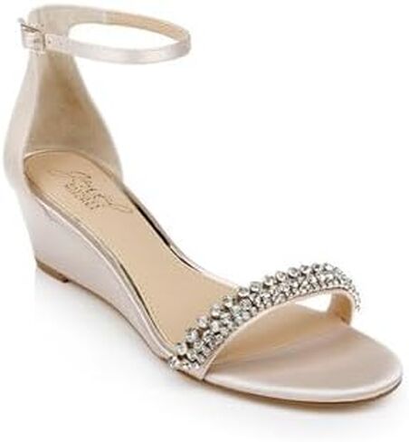 Jewel Badgley Mischka Lora Low Wedge Sandals in Kuwait