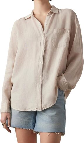 Velvet by Graham & Spencer Women's Mulholland Woven Linen Button Up Shirt in Saudi Arabia