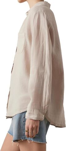Velvet by Graham & Spencer Women's Mulholland Woven Linen Button Up Shirt in Saudi Arabia