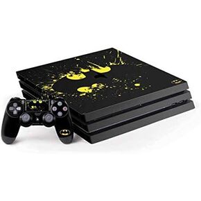 Skinit Decal Gaming Skin Compatible with PS4 Pro Console and Controller Bundle - Officially Licensed Warner Bros Batman Logo Yellow Splash Design