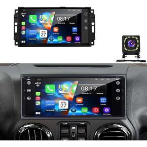 Car Stereo Radio for Jeep Wrangler Compass Grand Cherokee for Dodge Ram 1500, Android 13 2GB+32GB, 7 inch IPS Touchscreen Wireless CarPlay Android Auto GPS Bluetooth AM/FM WiFi SWC, Backup Camera