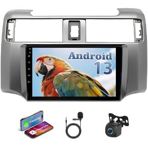 Car Stereo Fit for Toyota 4Runner 2009-2019 Touchscreen 9" Wireless Carplay Android Auto Android 13, Car Radio Receiver FM WiFi GPS SWC Bluetooth Backup Camera Mic 2+32G