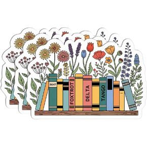(Pack of 3) 8647 Foxtrot Delta Tango Sticker Resist Floral Bookish Book Lovers Waterproof Vinyl Decal Suitable Water Bottles Bumper Tumbler Laptop 3 inches