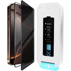 【2025 Upgraded 2 Pack iPhone 16 Pro Max Screen Protector (6.9") – 9H Tempered Glass, Privacy & HD Clear, Easy Install Kit, Shatterproof, Anti-Scratch, Case-Friendly