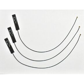 Dual Band WiFi Antenna, 2.4GHz/5GHz FPC, IPEX1 Connector with Various Cable Length, 3-Pack, Black (24CM Cable Length)