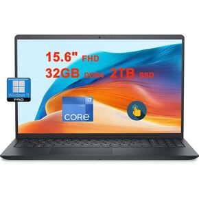 Dell Inspiron 15 3520 Business Laptop | 15.6" FHD Anti-Glare Multi-Touch | Intel 10-Core i7-1255U | 32GB DDR4 2TB SSD | FHD Camera Win11Pro Black