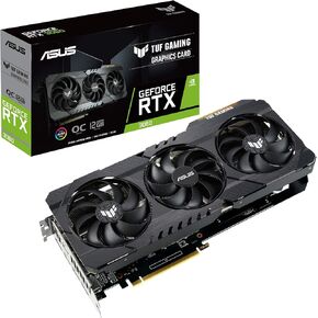 ASUS TUF Gaming NVIDIA GeForce RTX 3060 OC Edition Graphics Card (PCIe 4.0, 12GB GDDR6, HDMI 2.1, DisplayPort 1.4a, Dual Ball Fan Bearings, Military-Grade Certification, GPU Tweak II)