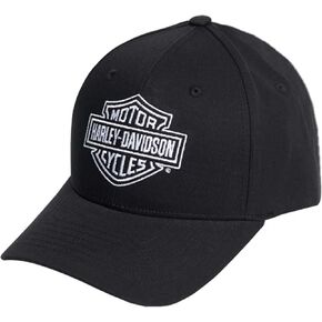 Harley-Davidson Men's Bar & Shield Curved Bill Snapback Baseball Cap - Black