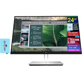 HP 24" FHD USB-C Monitor w/ 5ms Response Time, Anti-Glare, Flicker Free, VESA Mount (100mm), Display Port, HDMI & Dockztorm USB Port Expander, Black/Silver (2025 Latest Model)