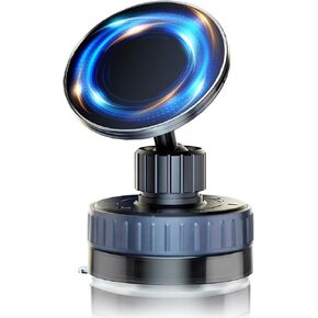 2025 Upgrade Vacuum Magnetic Phone Holder, 720° Retatable Suction Cup Phone Mount, Strong Magnetic Cell Phone Holder for Car/Gym/Mirror/Desktop/Smooth Surface, Compatible with Magsafe iPhone
