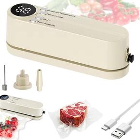 Mini Vacuum Sealer 3 in 1 Cordless Food Sealer for Dry/Moist Food Storage Portable Handheld Heat Vacuum Sealer for Chips Bags Snack Bag Sealing for Home Travel Use External Suction & Inflation