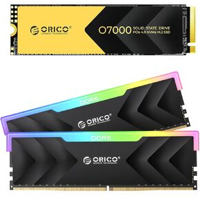 ORICO R500 32GB DDR5 6000MHz RGB RAM Black and O7000 1TB NVMe PCIe 4.0 SSD Bundle for High-Speed Gaming and Creative Workloads