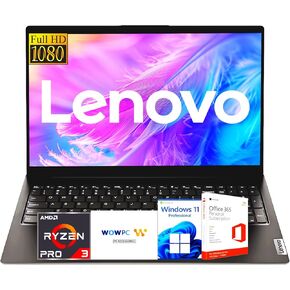 Lenovo V15 Business & Student Laptop with Microsoft Office 365, Powerful AMD Ryzen Processor, 15.6 FHD Display, Radeon Graphics, 16GB RAM, 512GB SSD, Ethernet Port RJ-45, Windows 11 Pro, WOWPC USB