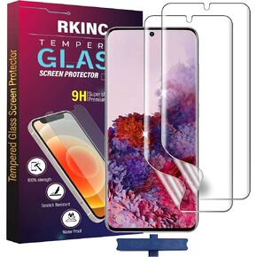 RKINC Screen Protector [2-Pack] for Samsung Galaxy S20 Plus, TPU Screen Protector Film [Not Glass][Support Fingerprint Unlock] with Easy Installation Tool, 3D Curved Max Coverage Touch Sensitive