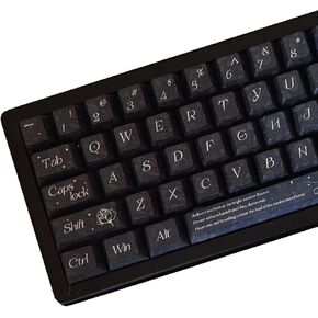 Black Rose Theme Dye-Sublimation PBT, Cherry Profile, 139 Keys Custom Keycaps for ANSI Layout, MX Switches Mechanical Gaming Keyboard