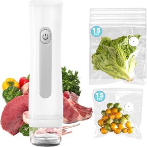 Vacuum Sealer Set Handheld Vacuum Sealer for Food Rechargeable Portable Cordless Vacuum Sealer Machine for Food Preservation Storage With 30 Reusable Vacuum Seal Bags
