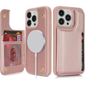 للحصول على قضية iPhone 15 Pro مع حامل بطاقة الائتمان Mag Safe ، من أجل iPhone 15 Pro Phone Leather Wallet للنساء Mag Safe Wallet 2-in-1 للرجال الأزرق