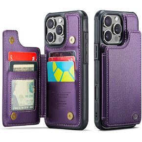 لـ iPhone 16 Pro Max Case Wallet مع حامل البطاقة ، Wallet Case for iPhone 16 Pro Max ، حظر RFID ، غلاف هاتف Retro Pu Leather Recover in Kuwait