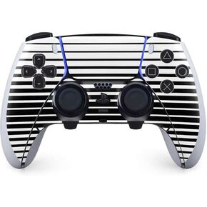 Skinit Decal Gaming Skin Compatible with PS5 DualSense Edge Pro Controller - Black and Yellow Stripes Design