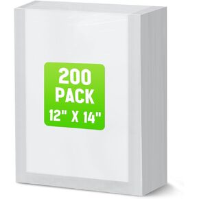 Woanger 200 Count Vacuum Sealer Bags for Food Clear Vacuum Chamber Sealer Bags 3 Mil 12" x 14" Bpa-free Grade Pouches for Food Storage