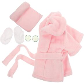 1 Set of Newborn Photography Outfits 6Pcs Bathrobes Bath Towel Outfit Slippers Eyewears Baby Coral Fleece Bathrobe