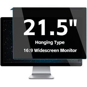 Hanging Privacy Screen for Computer Monitor 21.5 Inch, 19.37 in X 11.33 in (492 X 288 mm), 16:9 Aspect Ratio, Anti-Blue Light Computer Screen Privacy Shield, Removable and Easy Installation