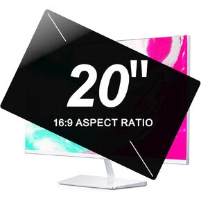 Privacy Screen for Computer Monitor 20 Inch, Width: 17.44 Inches X Height: 9.84 Inches, Anti Scratch Anti-Peeping Privacy Shield, Blocking Blue Light Protector Film, 16:9 Widescreen Monitor