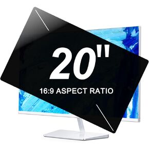 20 Inch Computer Privacy Screen Filter, Width: 17.44 Inches X Height: 9.84 Inches, 16:9 Widescreen Monitor, Anti-Peeping Computer Monitor Privacy Shield, Anti-Blue Light Glare Protection Film