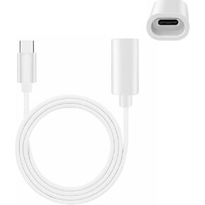 3.3 قدم تمديد كابل USB-C ، النوع C من الذكور إلى الإناث من الحبل الإناث للكاميرا الداخلية لعموم (2024 إصدار) ، شاحن Magsafe ، متوافق مع iPhone 16/15 White (3.3 قدم)