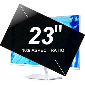 2-Pack 23 Inch Computer Privacy Screen Filter for Monitor, Removable Anti-Scratch Protector Film, Anti-Spy Privacy Shield, Block Blue Light Glare Protector Film, 16:9 Widescreen Monitor