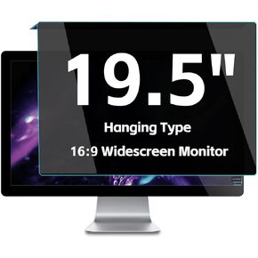 19.5 Inch Hanging Computer Privacy Screen Filter, 16:9 Widescreen Monitor, Anti-Blue Light Anti-Glare Computer Screen Cover 19.5 Inch Monitor, Hanging Type Removable Easy Installation