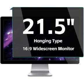 Hanging Computer Monitor Privacy Screen 21.5 inch, 19.37 inch Width X 11.33 inch Height, 16:9 Widescreen Monitor, Eye Protection Anti Blue Light Filter Panel, Removable and Easy Installation