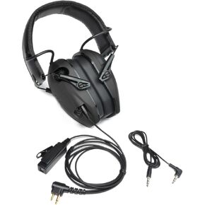 HYS Over-Ear Headphone, NRR 22dB Noise Reduction Ear Muff Earphone, Ear Hearing Protection Earmuff, 2-Way Radio Earpiece/Headset with PTT/Mic for Motorola Walkie Talkie RDM2070d CP200 CP200d CLS1410